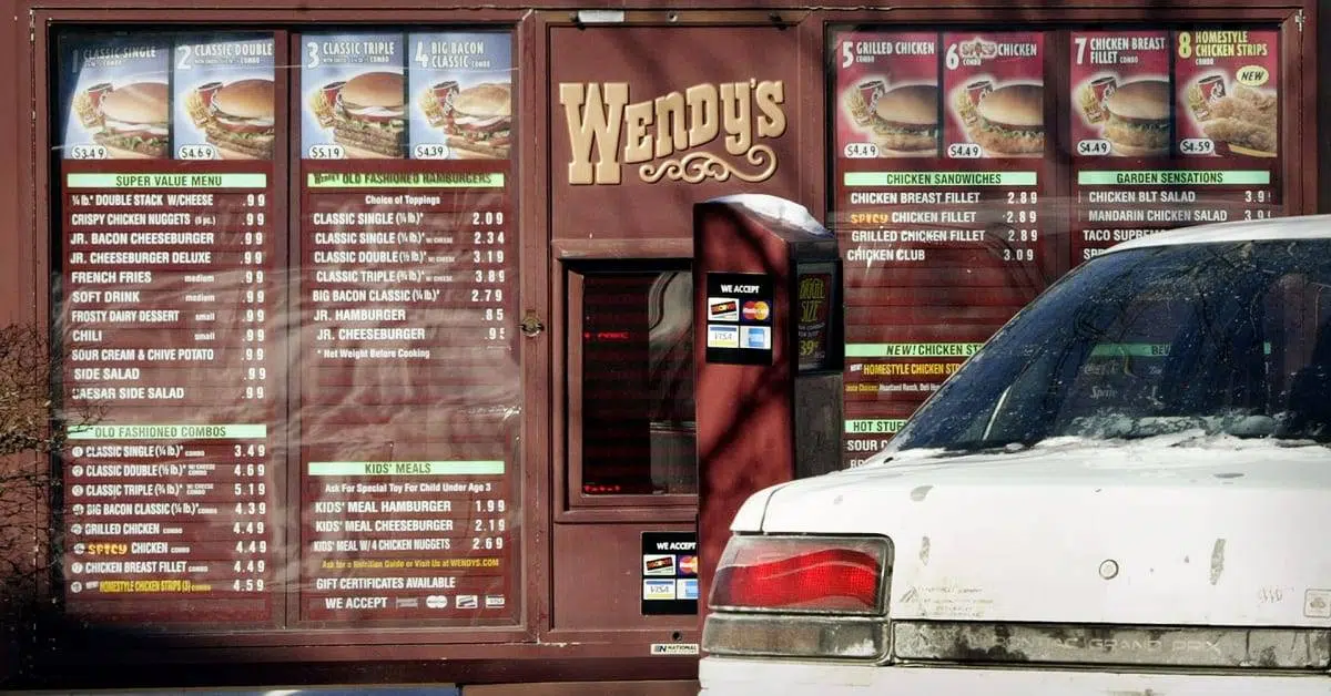 Wendy's on sale menu prices