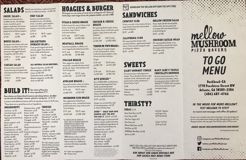 Mellow Mushroom Menu Prices