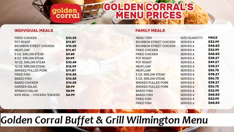 Golden Corral Buffet & Grill Wilmington Menu