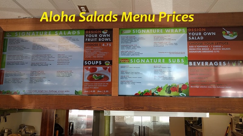 Aloha Salads Menu Prices