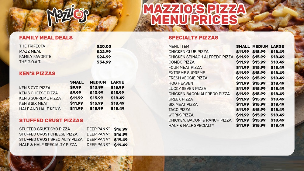 mazzio's menu prices