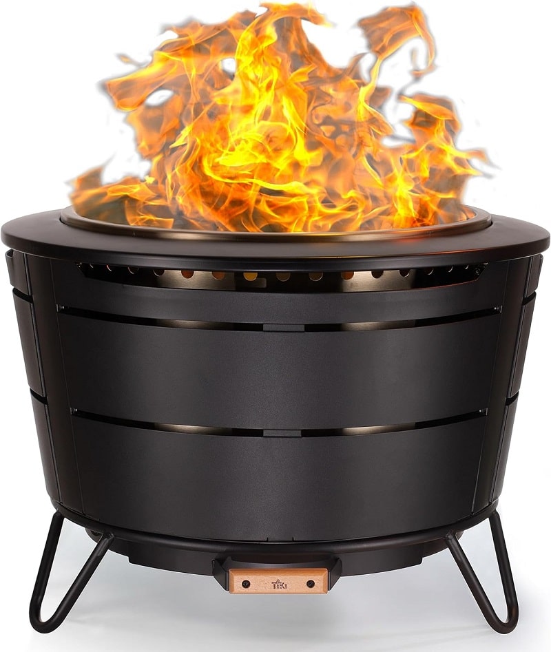 TIKI Brand Reunion Smokeless Fire Pit | Large Wood Burning Outdoor Fire Pit, Great for Large Gatherings