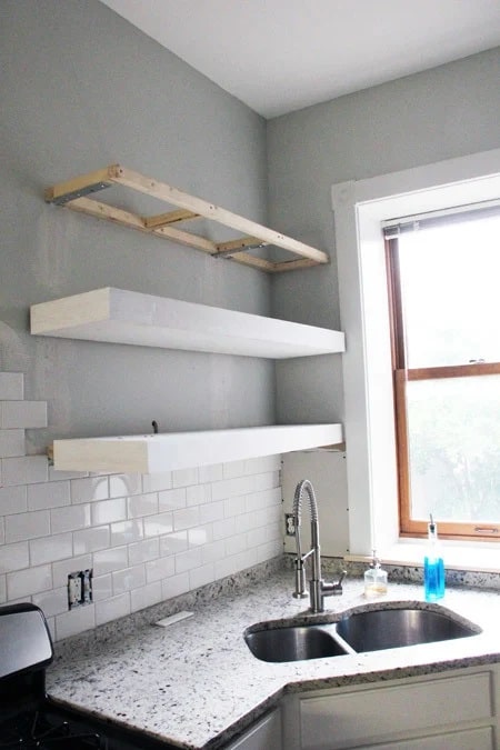 White Floating Shelves Kitchen 4