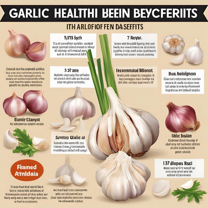 Infographic of garlic's health benefits