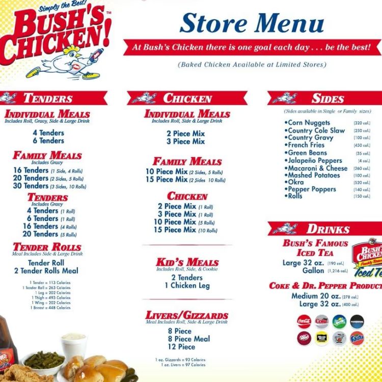 Bush's Chicken Menu Prices