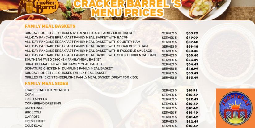 Cracker Barrel Lunch Menu with Prices