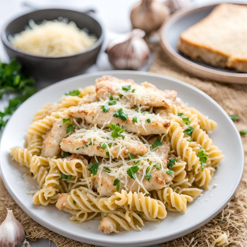 Easy Garlic Parmesan Chicken Pasta Recipe