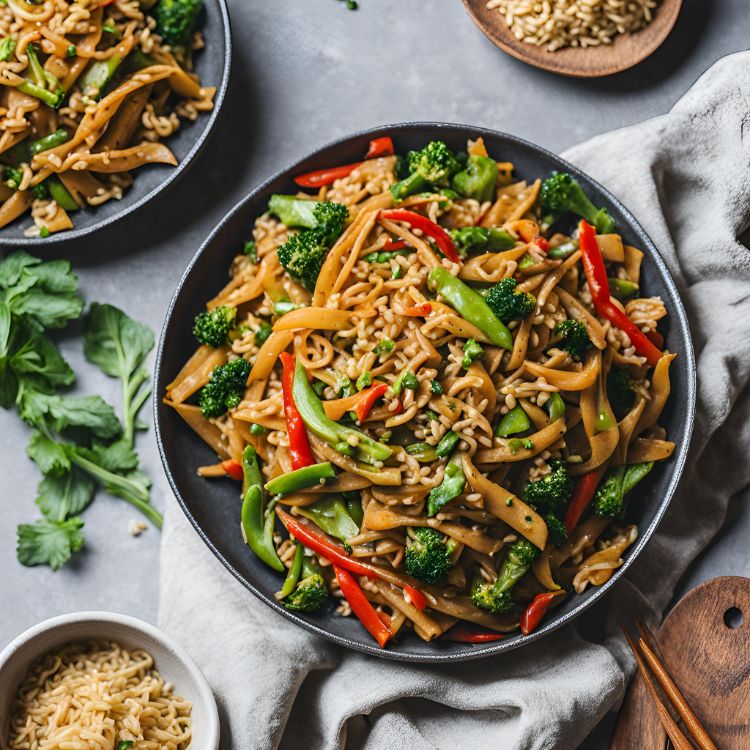 Vegan Stir-Fries with Brown Rice Pasta