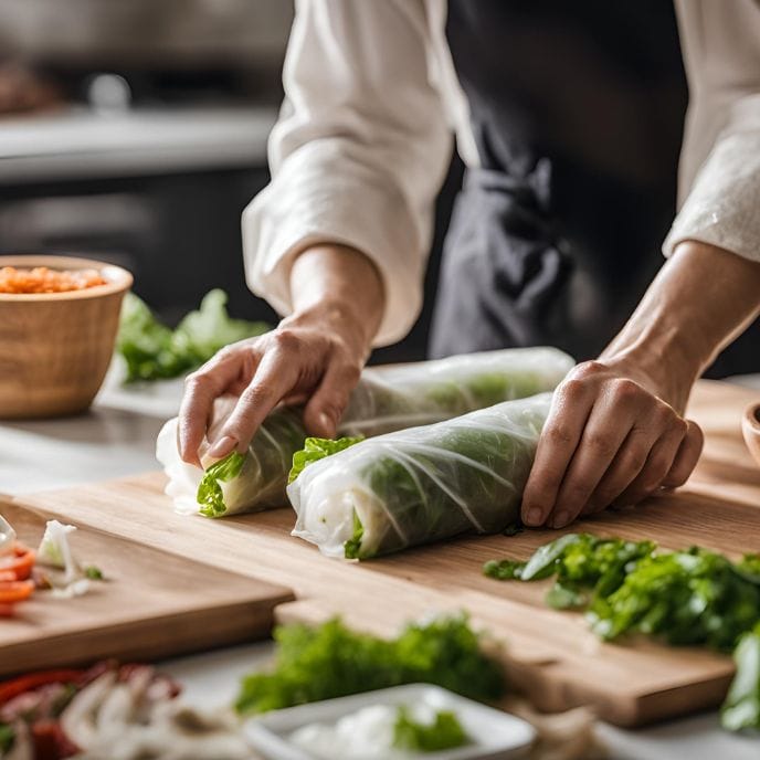 Wrapping the Spring Rolls